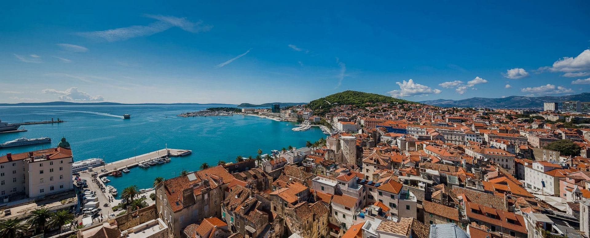 Split and its harbour from above